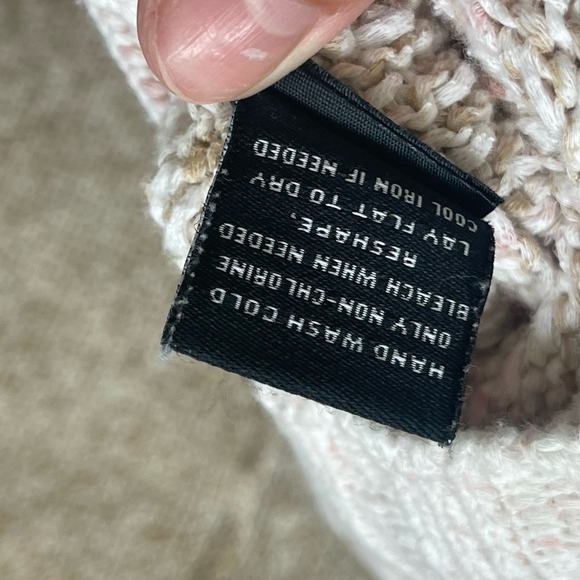 525 America Asymmetrical Neutral Colorblock Cotton Sweater Size Large - Picture 8 of 8